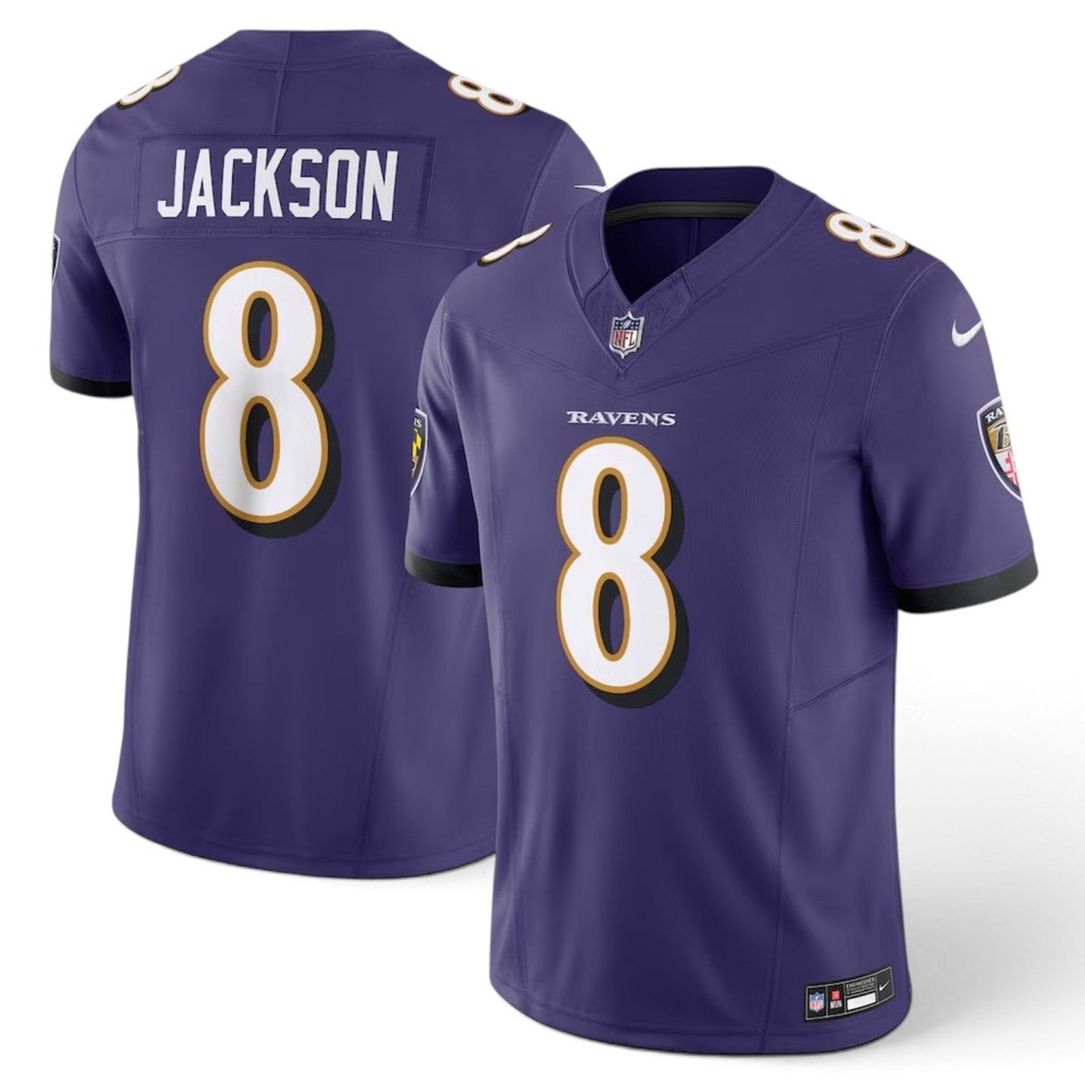 Nike Baltimore Ravens Jersey Mens XXL Purple Lamar Jackson #8 NFL Engineered NEW